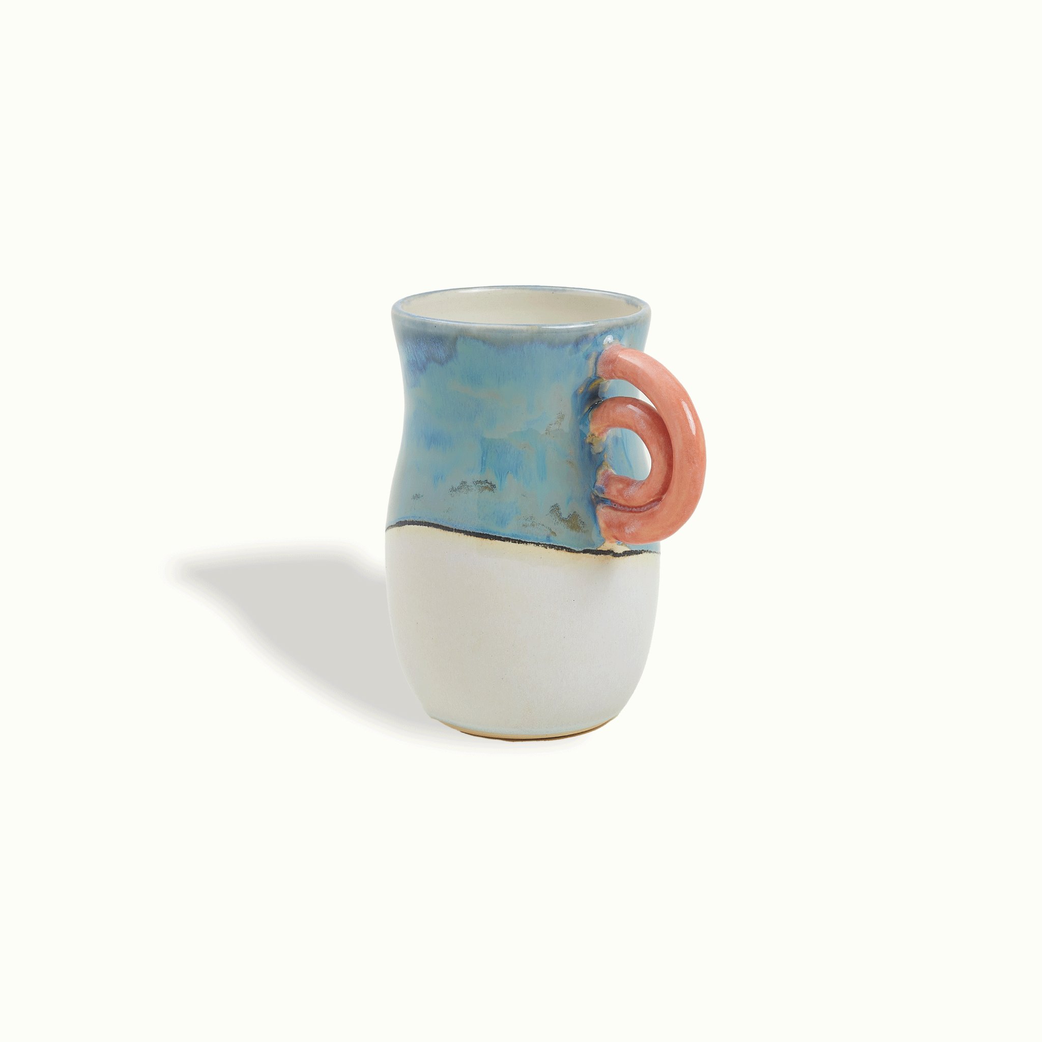 Double Rainbow Handle Ceramic Vase Adrianna Lemus for Farmhouse by Nomada Deco