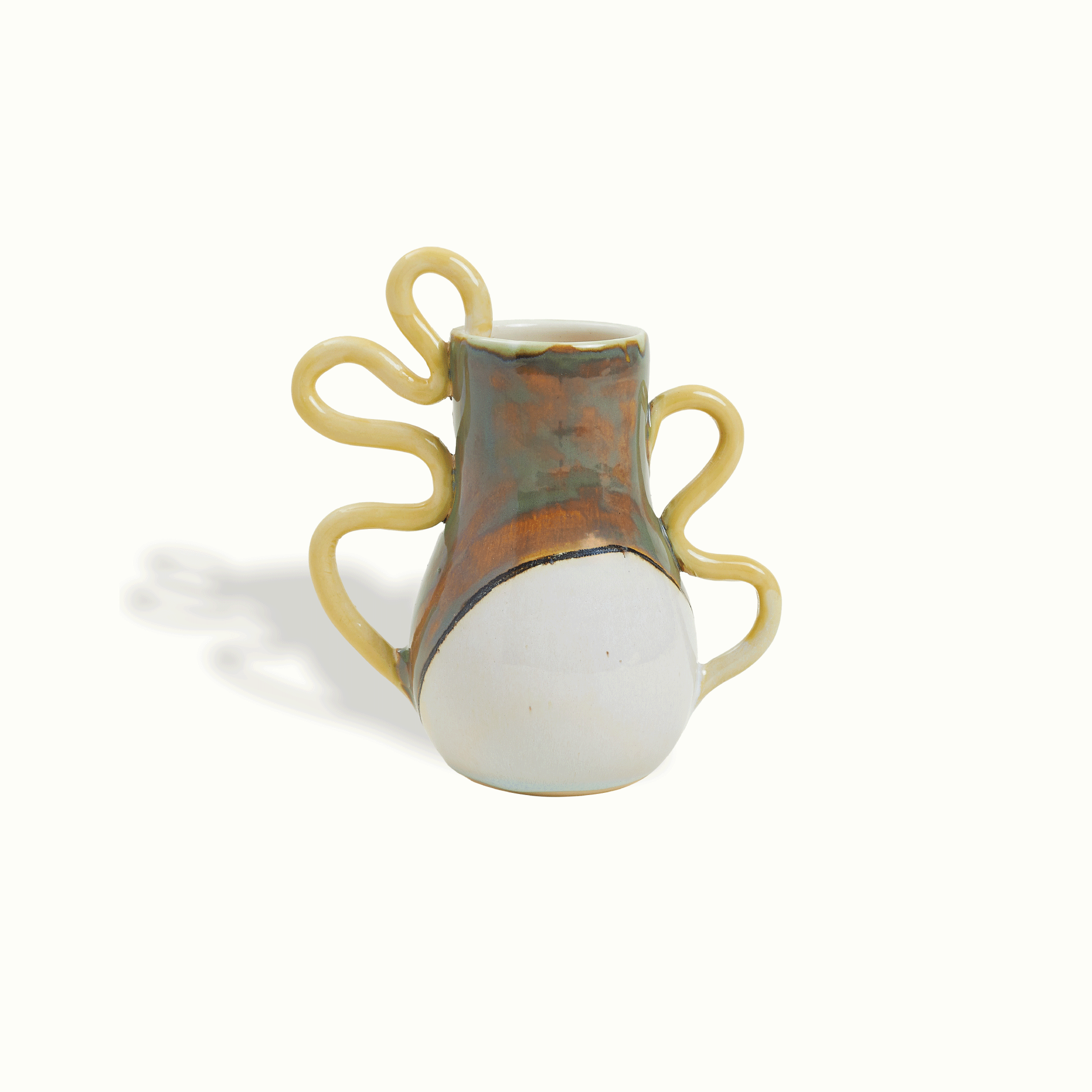 Double Squiggle Handle Ceramic Vase Adrianna Lemus for Farmhouse by Nomada Deco