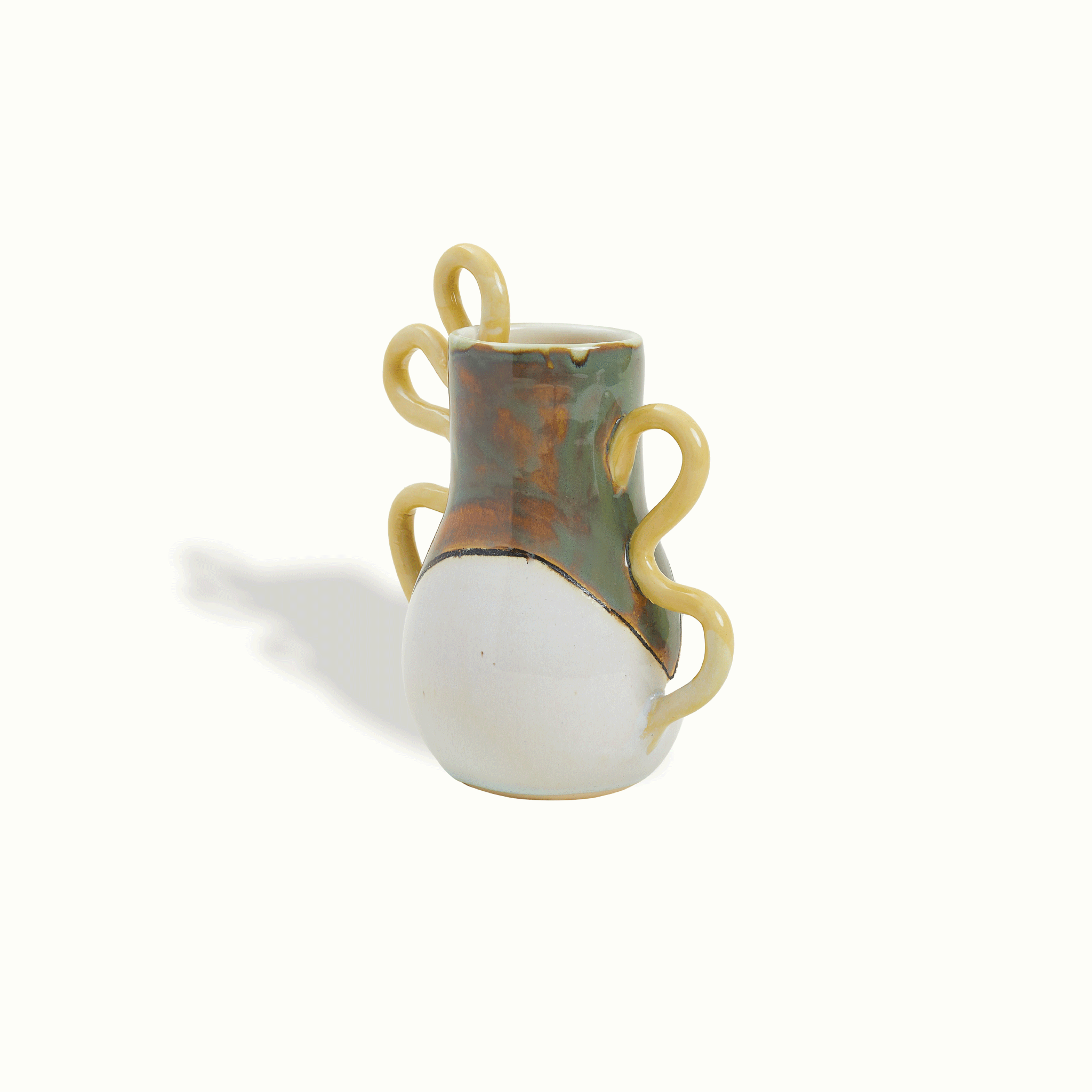Double Squiggle Handle Ceramic Vase Adrianna Lemus for Farmhouse by Nomada Deco