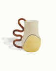 Single Squiggle Handle Ceramic Vase Handcrafted Adriana Lemus for Farmhouse Paso Robles by Nomada Deco