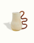 Single Squiggle Handle Ceramic Vase Handcrafted Adriana Lemus for Farmhouse Paso Robles by Nomada Deco