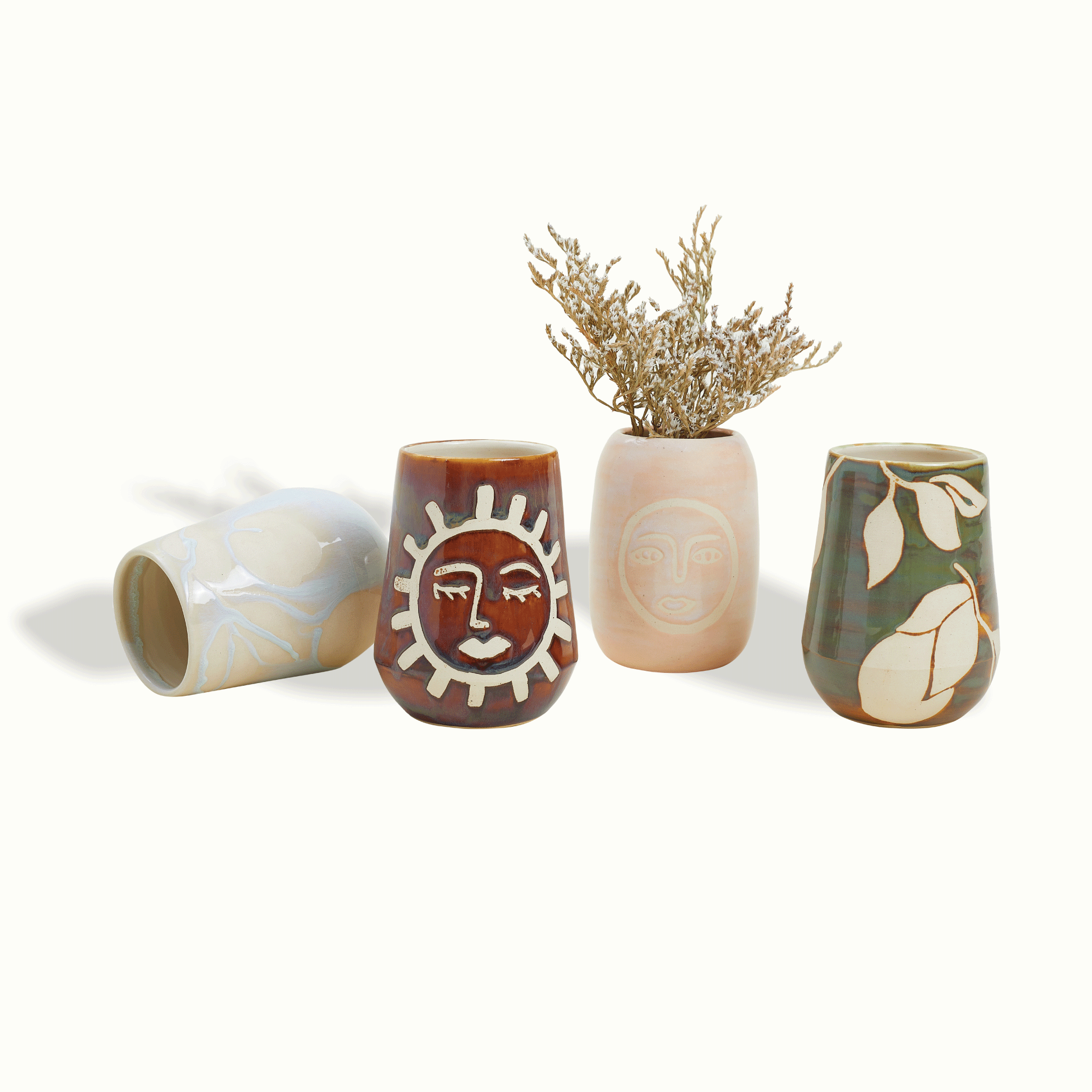 Sun & Moon Ceramic Vase Handcrafted Adriana Lemus for Farmhouse Paso Robles by Nomada Deco