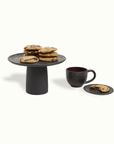 Black Clay Cake Stand Oaxacan Pottery Adriana Lemus by Nomada Deco