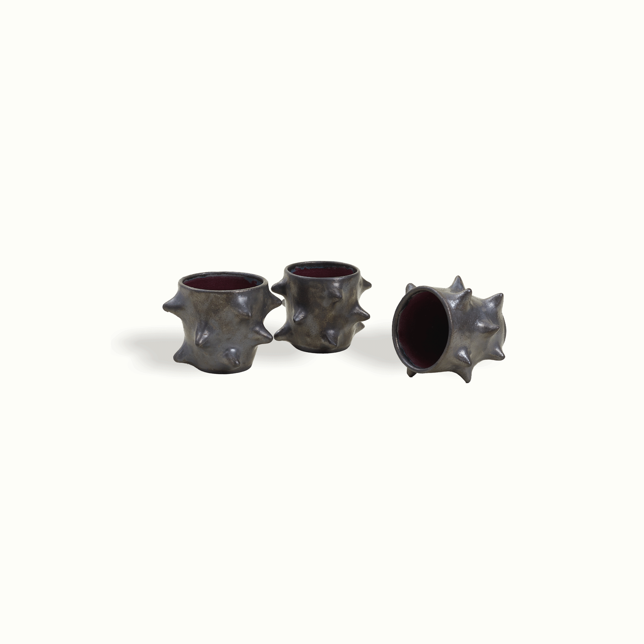 Black Clay Spiked Shot Cup Oaxacan Pottery Adriana Lemus for Granada by Nomada Deco