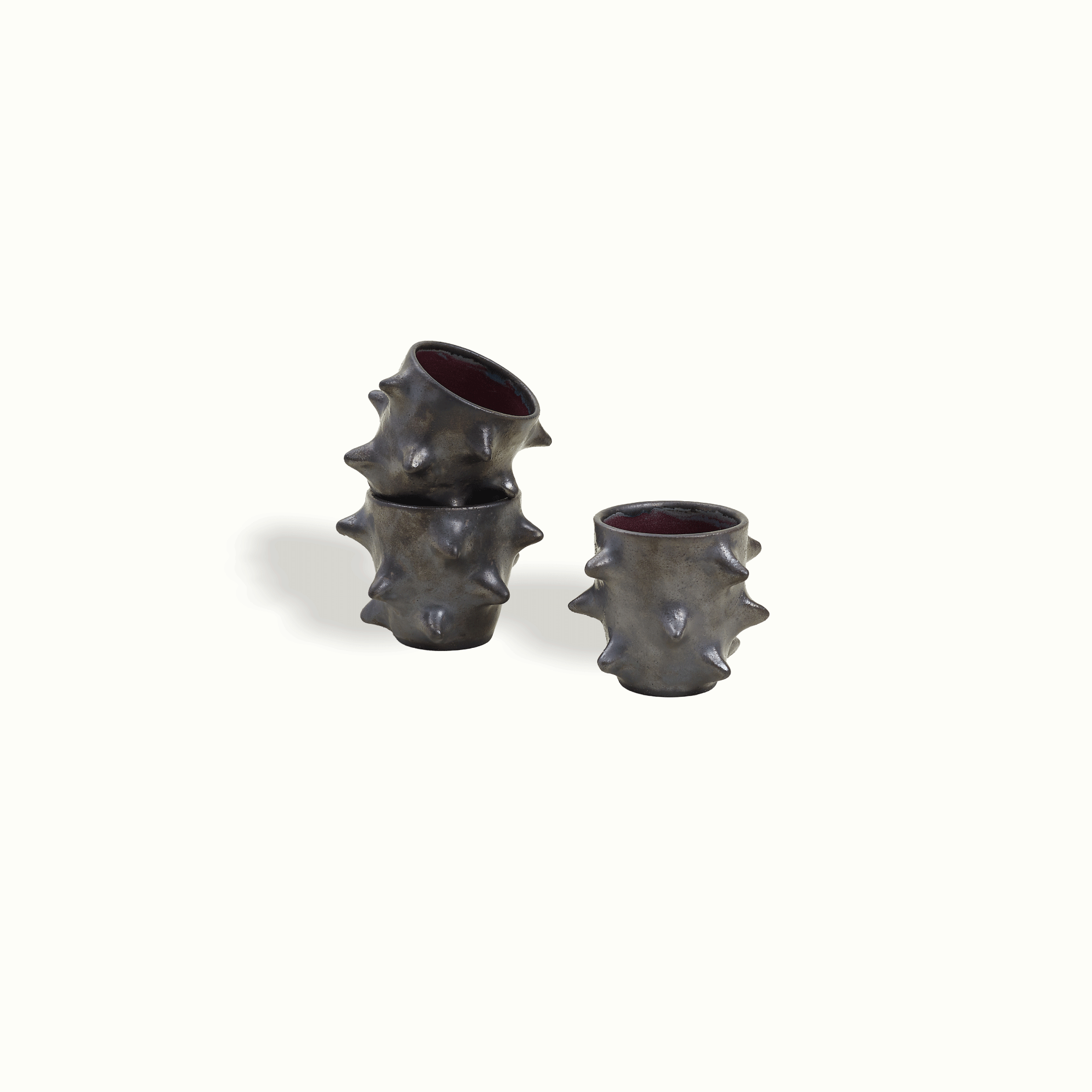Black Clay Spiked Shot Cup Oaxacan Pottery Adriana Lemus for Granada by Nomada Deco