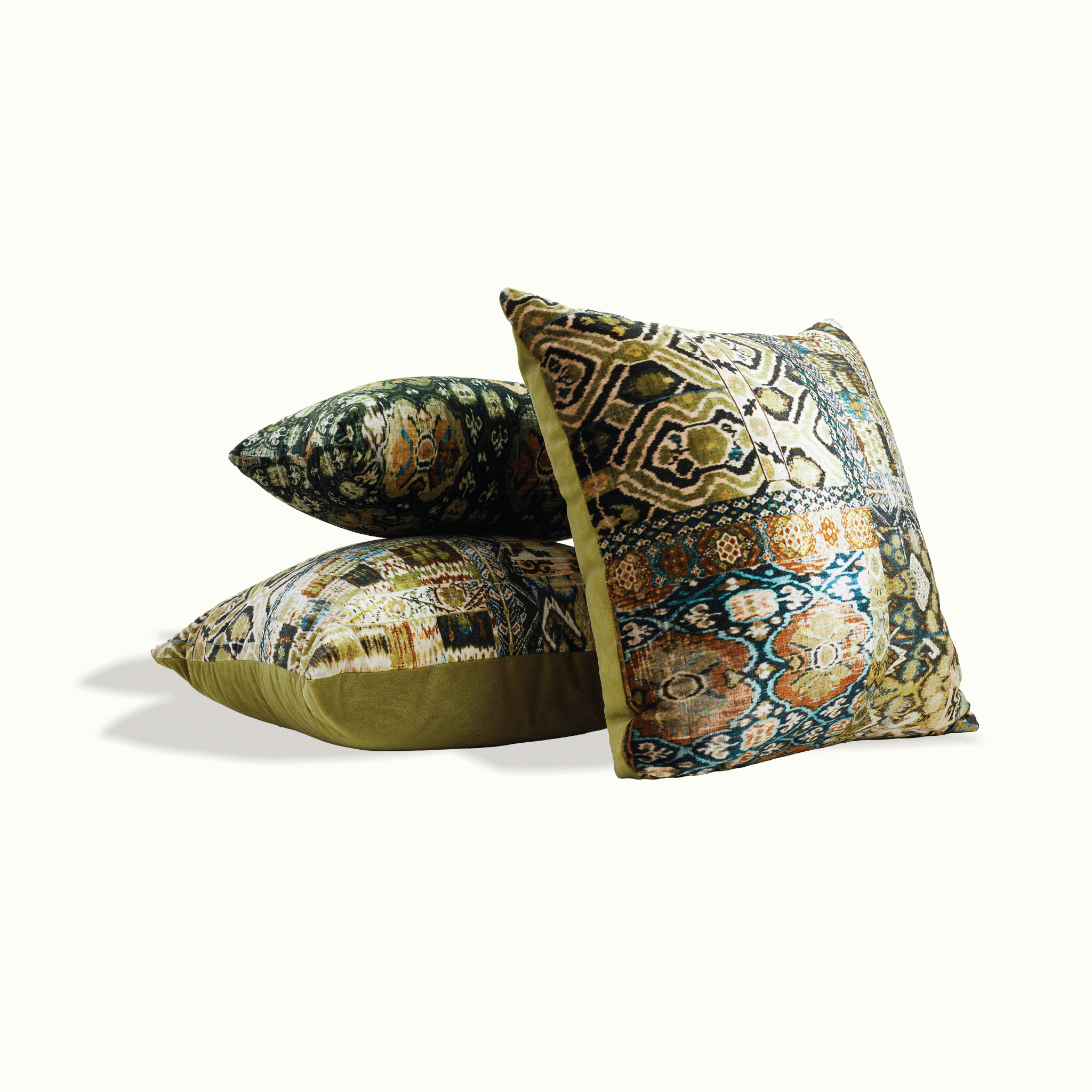 Granada Velvet Boudoir Pillow custom deep jewel tones emerald and gold Nomada Signature for Granada San Luis Obispo by Nomada Deco