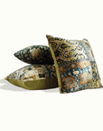 Granada Velvet Boudoir Pillow custom deep jewel tones emerald and gold Nomada Signature for Granada San Luis Obispo by Nomada Deco