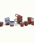 Sculpted Face Terra Cotta Shot Cup Adrianna Lemus for Hotel Ynez Solvang by Nomada Deco