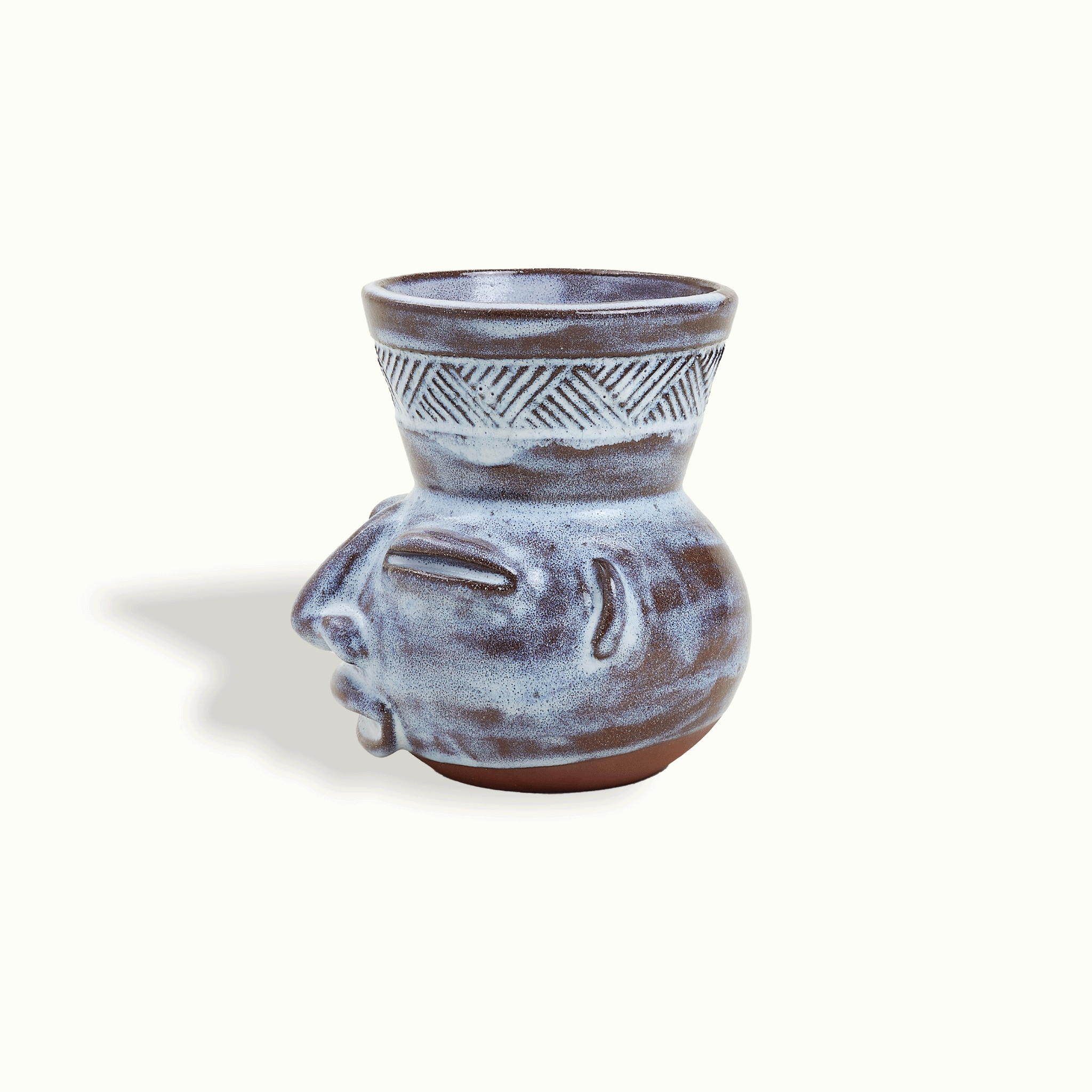 Sculpted Face Terra Cotta Vase Adrianna Lemus for Hotel Ynez Solvang by Nomada Deco