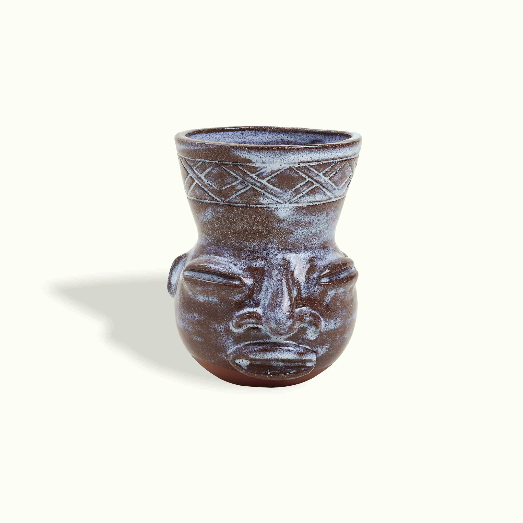 Sculpted Face Terra Cotta Vase Adrianna Lemus for Hotel Ynez Solvang by Nomada Deco
