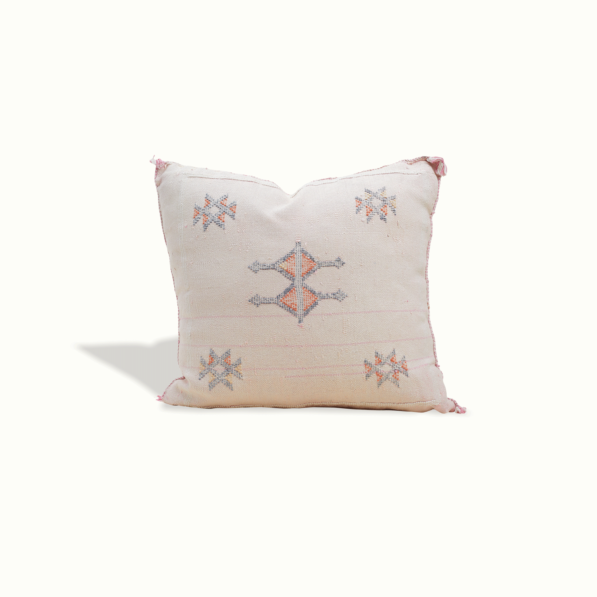 Moroccan Cactus Silk Pillow Square Handcrafted for Hotel Ynez by Nomada Deco