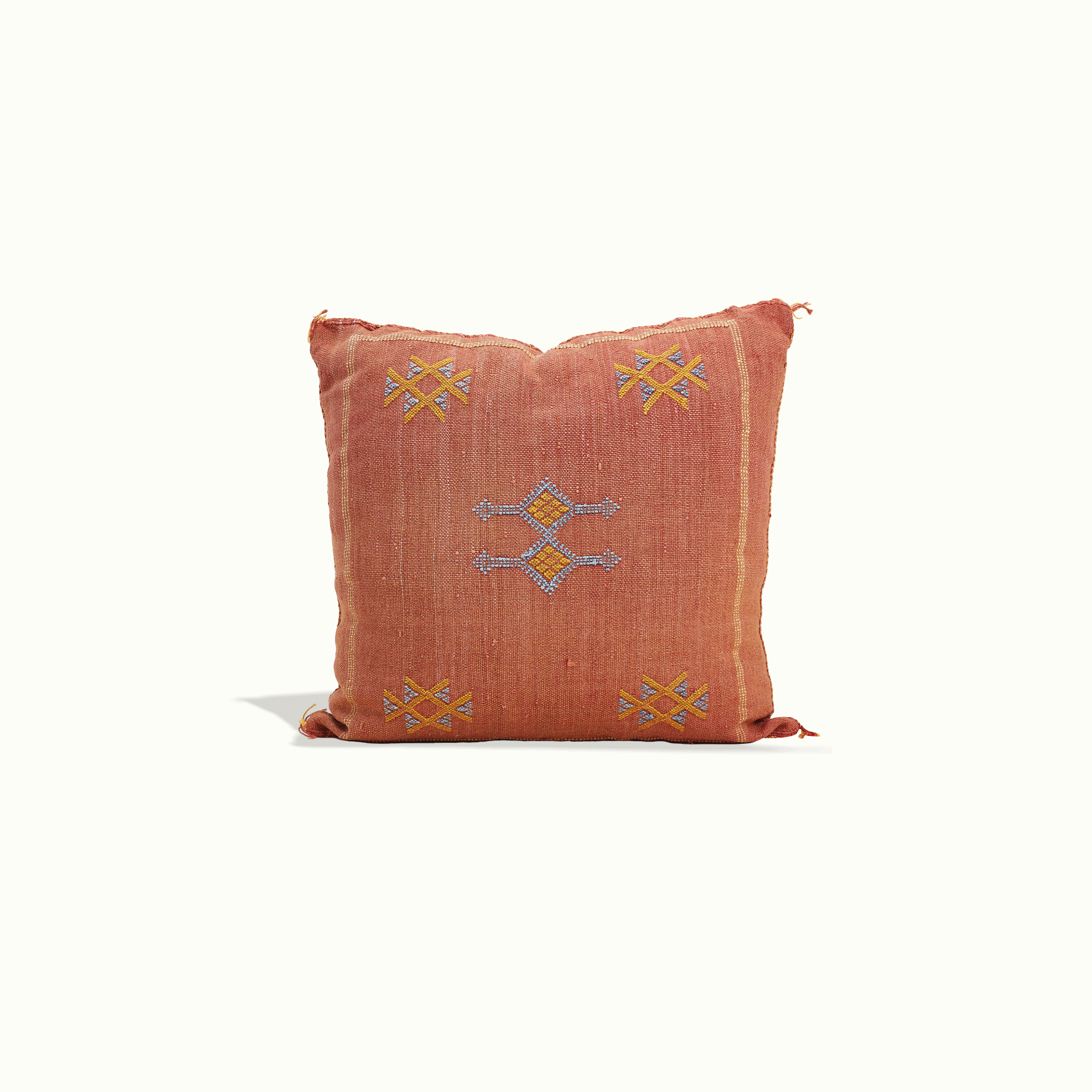 Moroccan Cactus Silk Pillow Square Handcrafted for Hotel Ynez by Nomada Deco