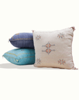 Moroccan Cactus Silk Pillow Square Handcrafted for Hotel Ynez by Nomada Deco