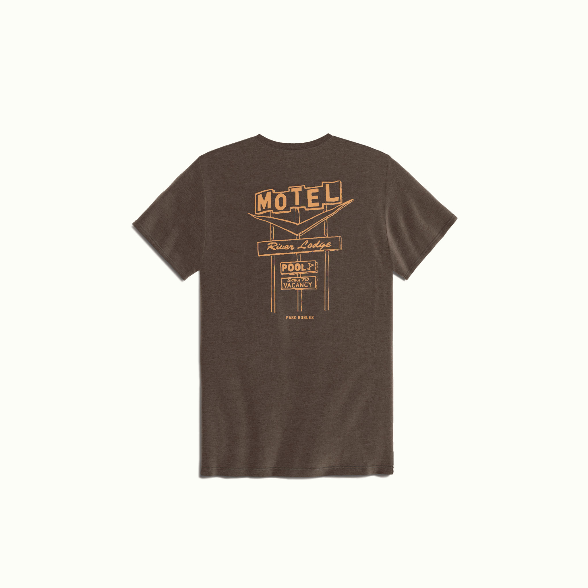 River Lodge MOTEL Tee Brown Nomada Signature for River Lodge Paso Robles  by Nomada Deco