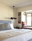 Brass Stud Velvet Bed - King