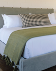 Brass Stud Velvet Bed - King