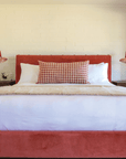 Brass Stud Velvet Bed - King