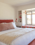 Brass Stud Velvet Bed - King