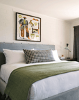 Brass Stud Velvet Bed - King