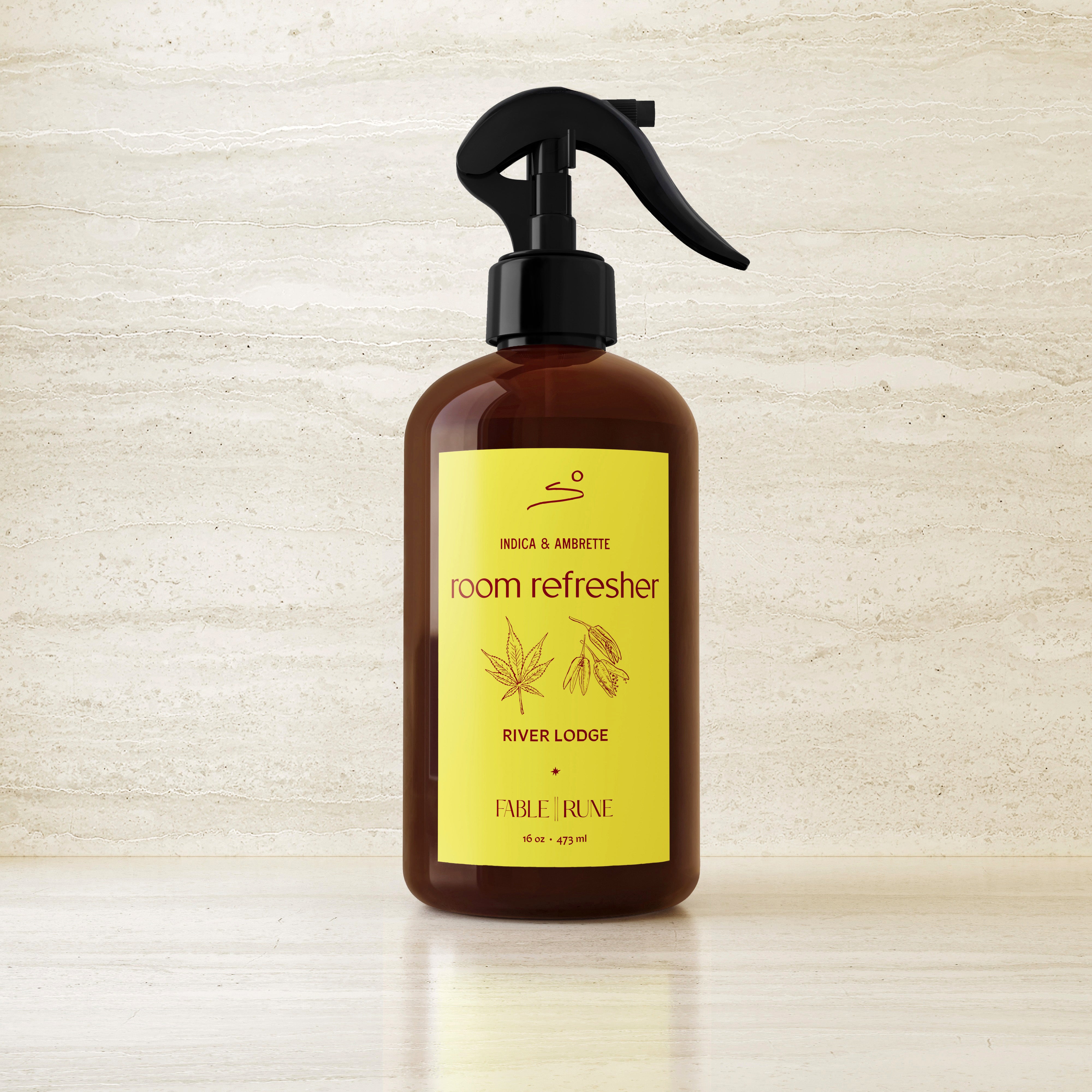 Indica & Ambrette Room Refresher Kefir Lime, Rhubarb, Geranium  FableRune for River Lodge Paso Robles by Nomada Deco