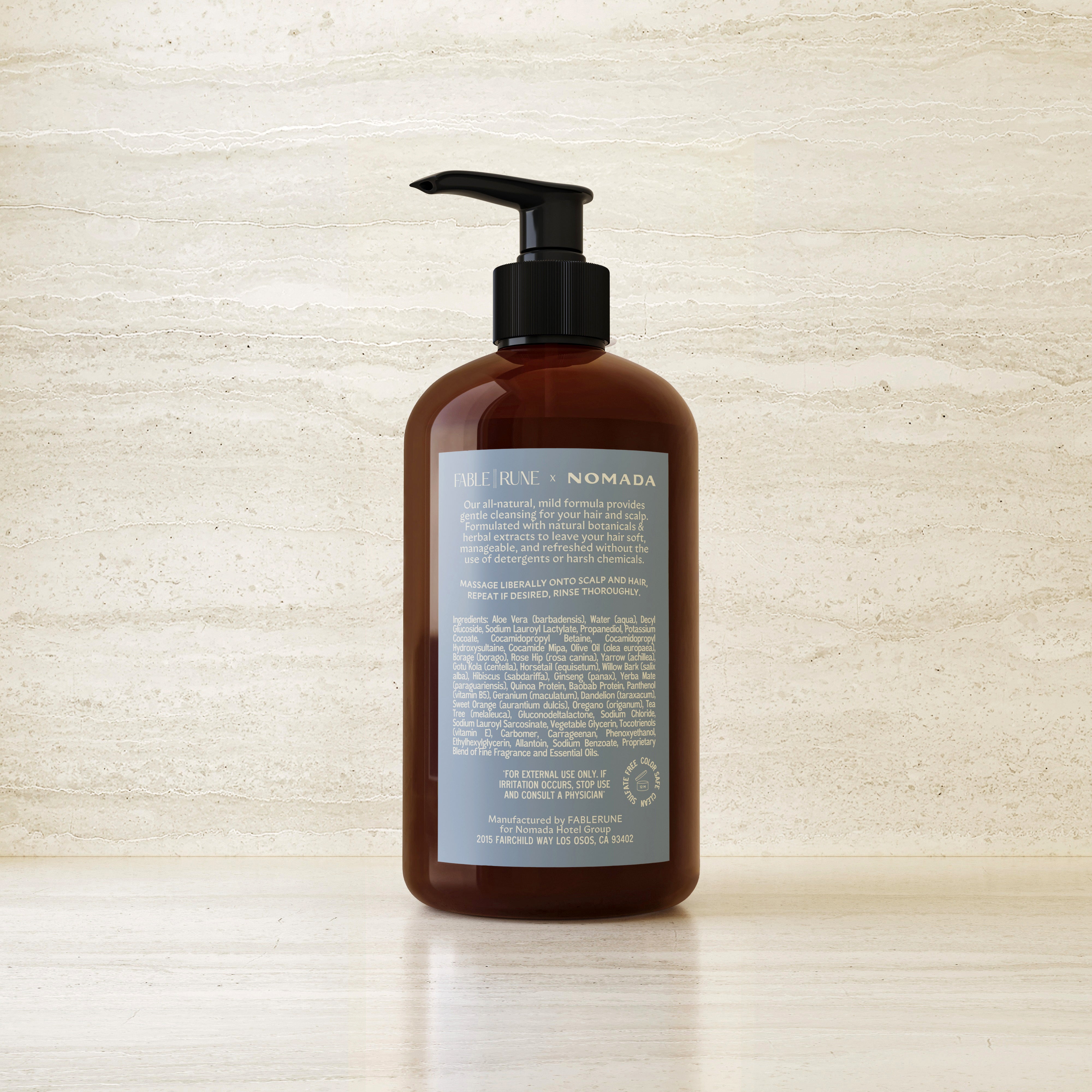 Mandarin & Black Tea Shampoo Bergamot, Vetiver, Fern FableRune for Nomada at Sea by Nomada Deco