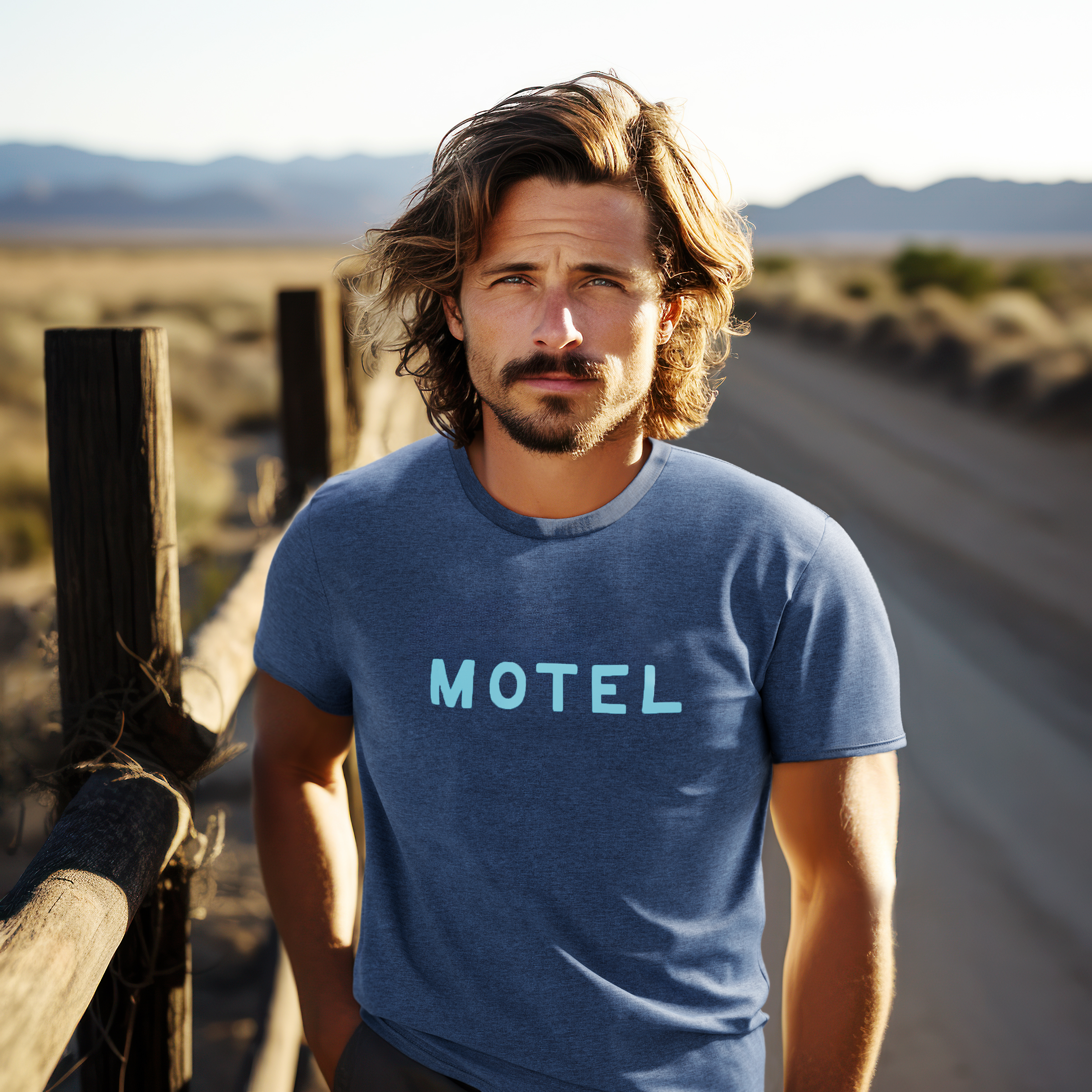 Skyview MOTEL Tee Dark Blue for Skyview Los Alamos by Nomada Deco