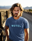 Skyview MOTEL Tee Dark Blue for Skyview Los Alamos by Nomada Deco