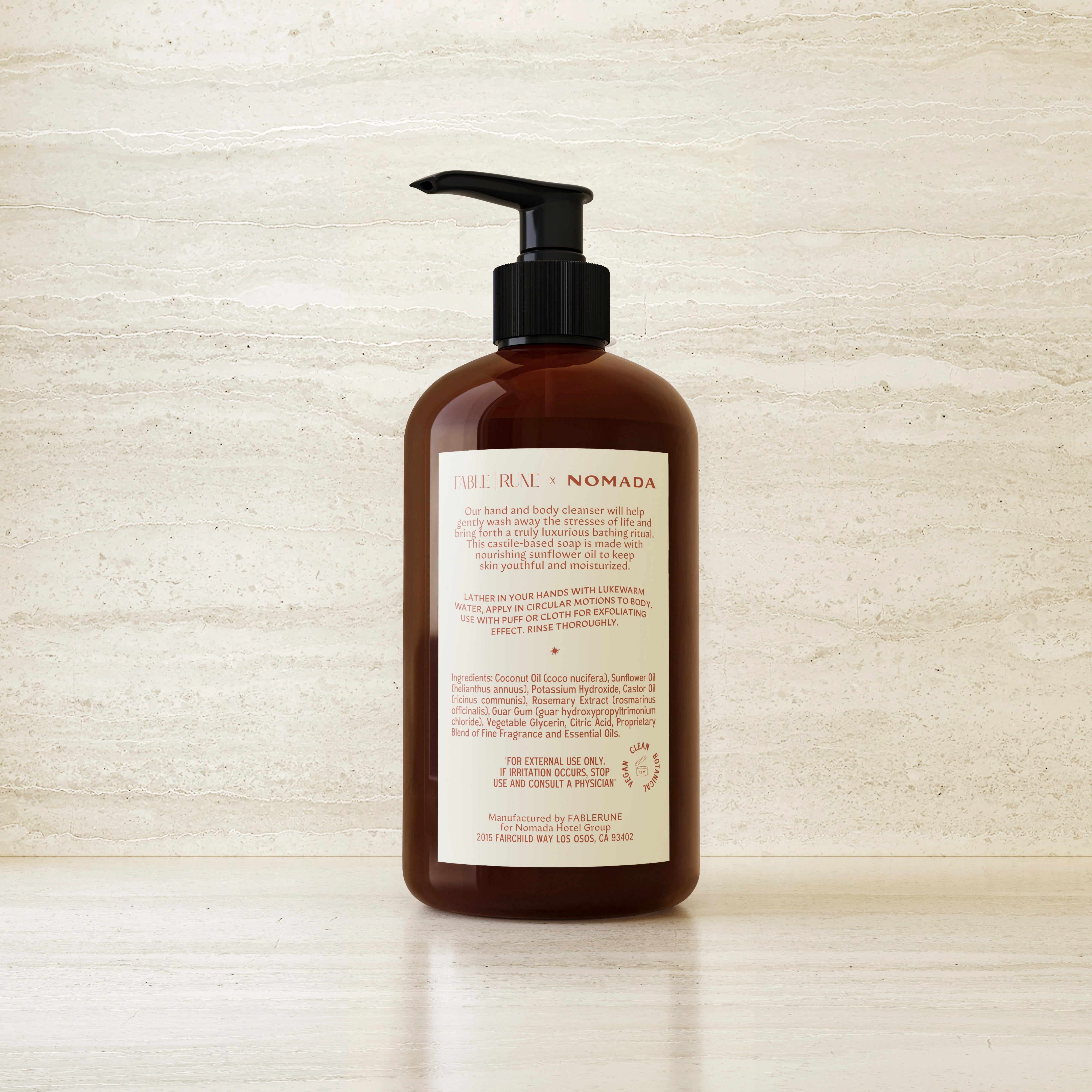 Yarrow & Santal Cleanser Fable Rune for Hotel Ynez Solvang by Nomada Deco