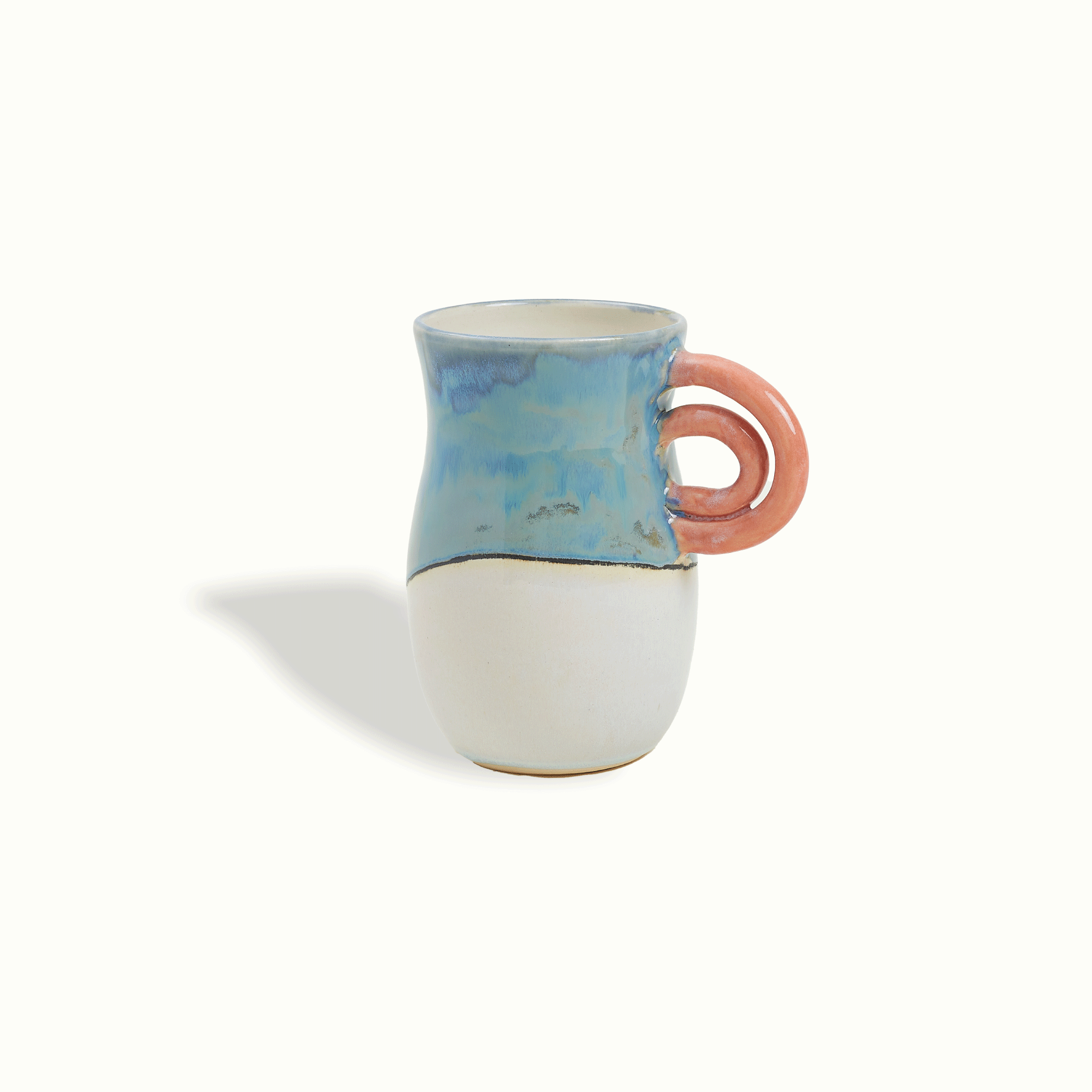 Double Rainbow Handle Ceramic Vase - Thumbnail 2