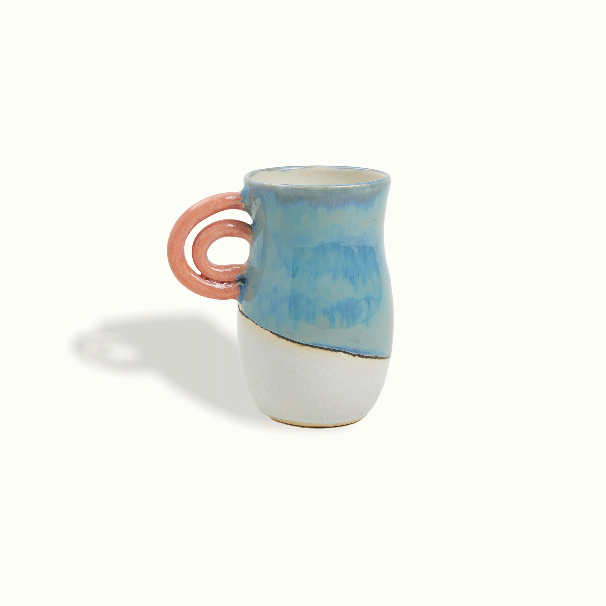 Double Rainbow Handle Ceramic Vase - Thumbnail 3