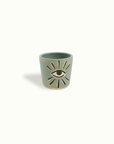 Handpainted Eye Porcelain Shot Cup Handmade Eye Painting Adrianna Lemus for Farmhouse Paso Robles by Nomada Deco