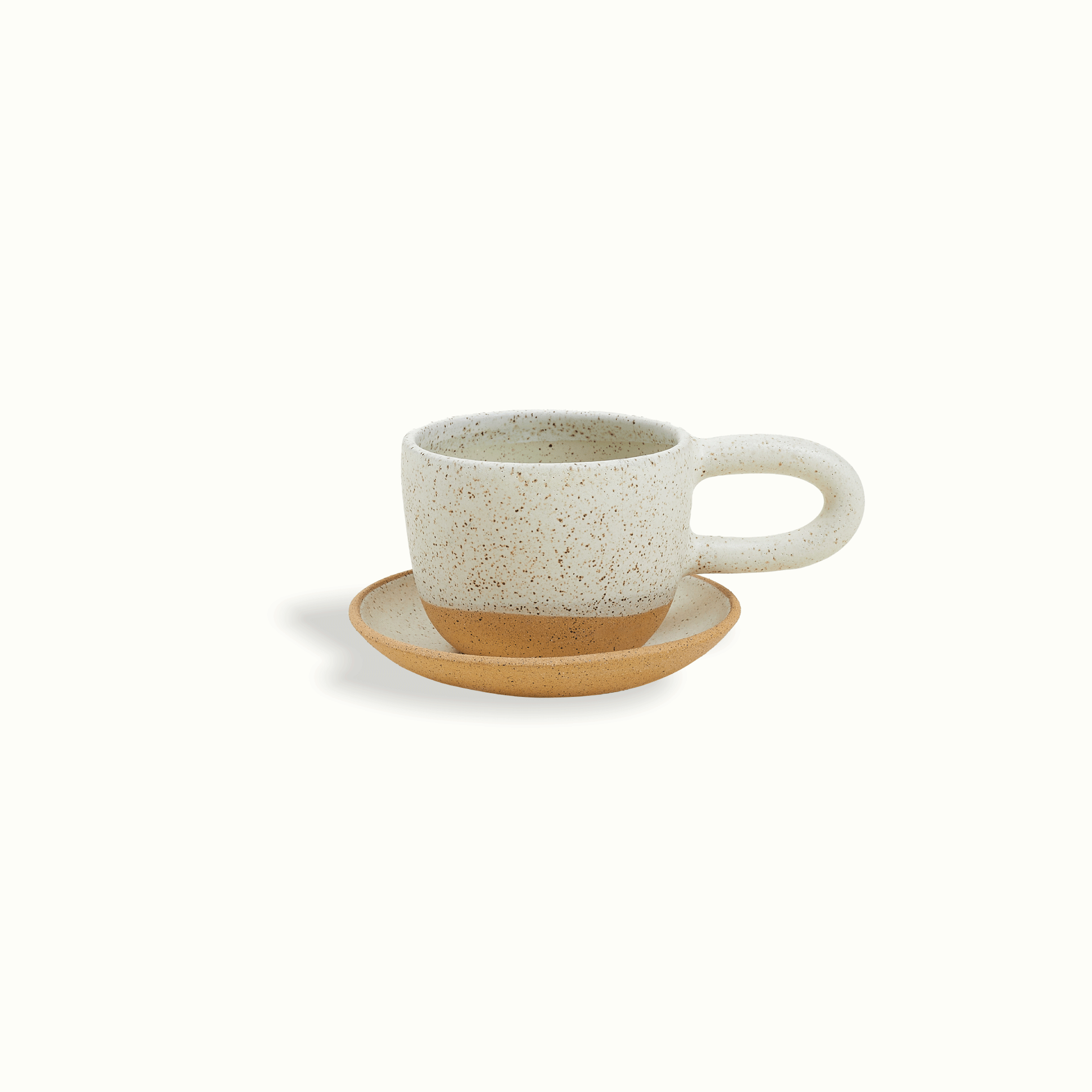 Speckled Clay Latte Mug & Saucer