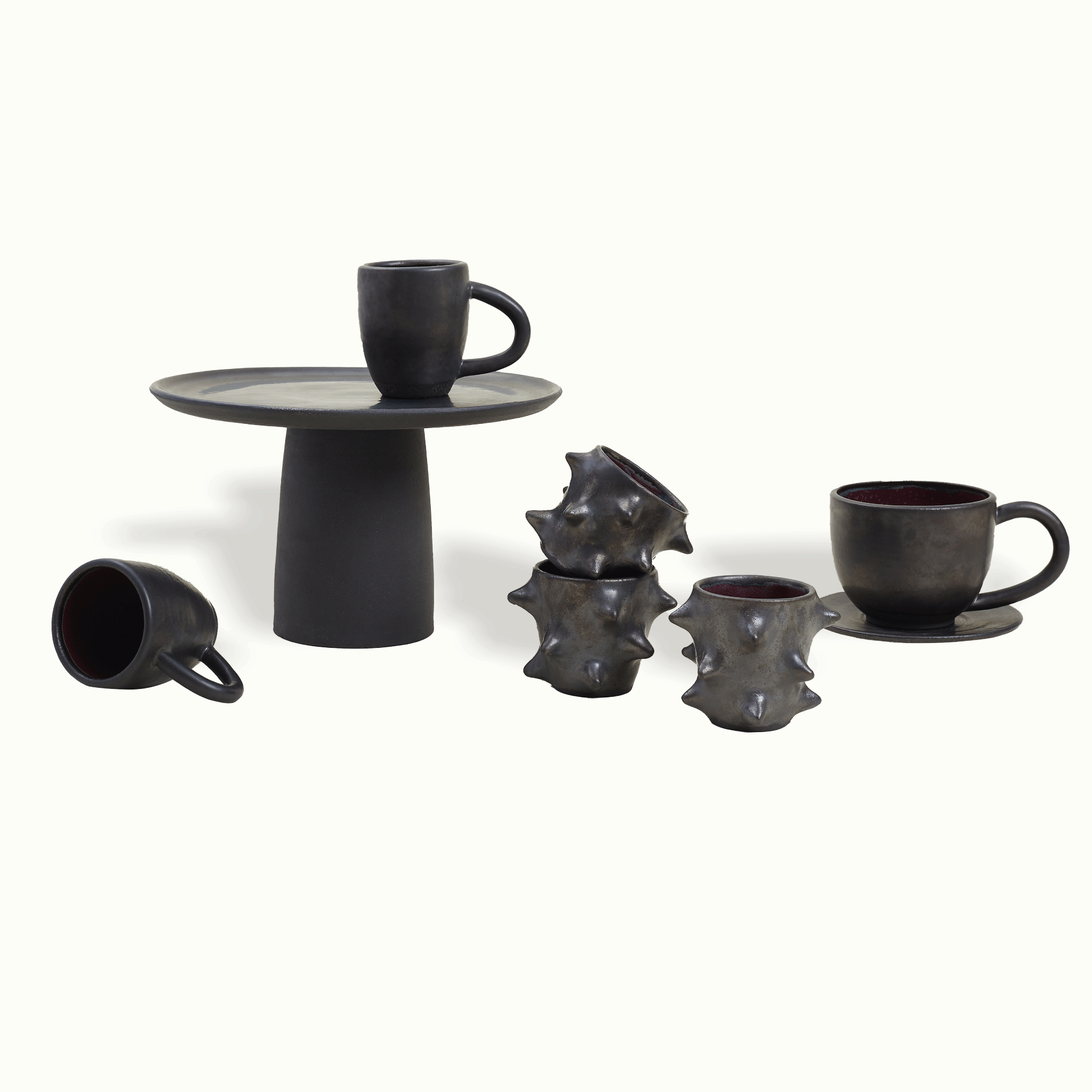 Black Clay Cake Stand - Thumbnail 5