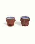 Sculpted Face Terra Cotta Shot Cup Adrianna Lemus for Hotel Ynez Solvang by Nomada Deco