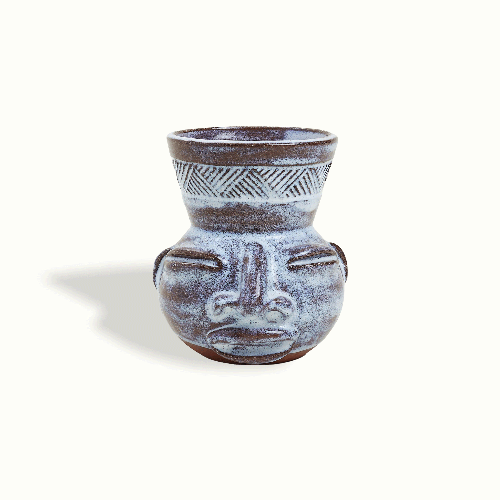 Sculpted Face Terra Cotta Vase - Thumbnail 3