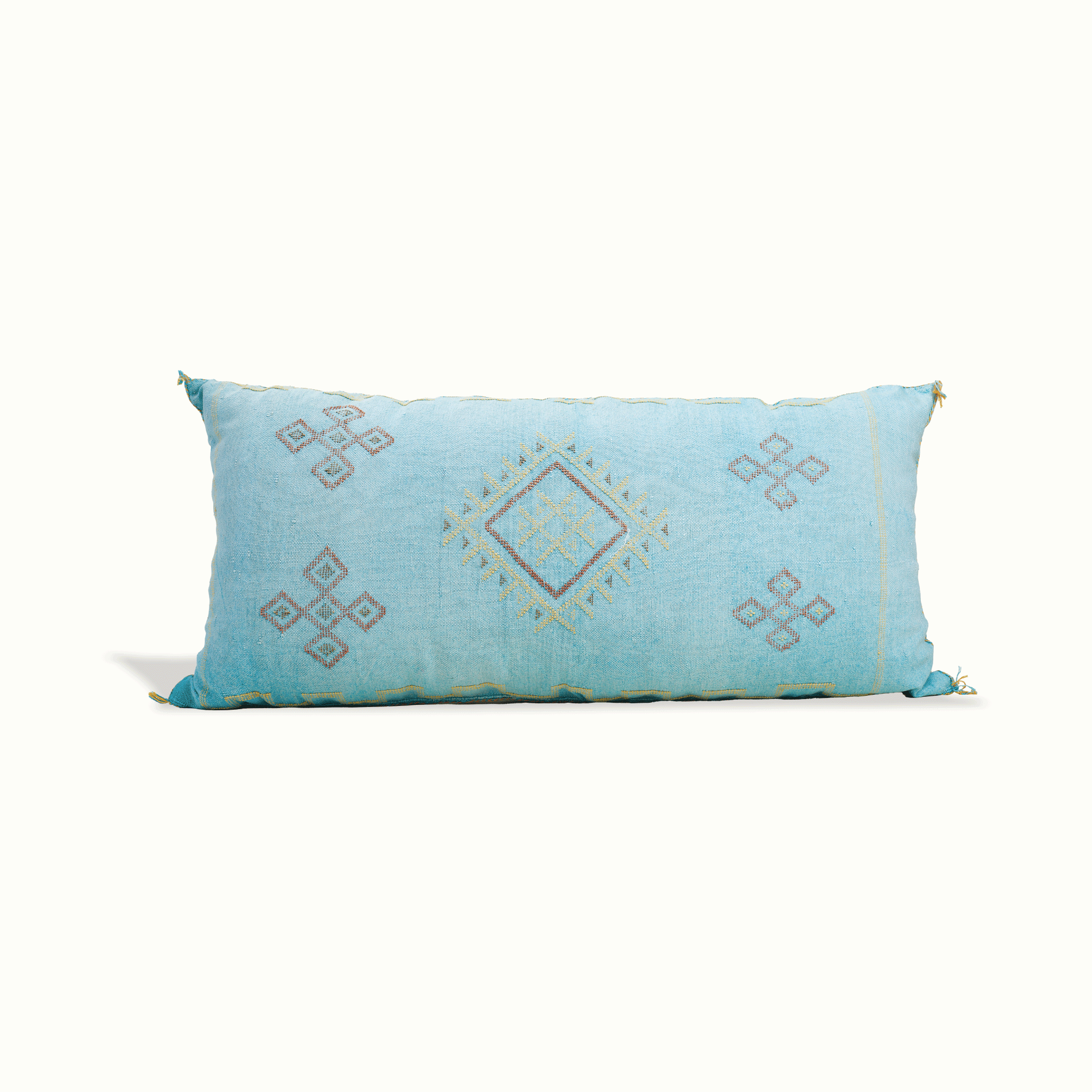 Moroccan Cactus Silk Lumbar Pillow Handcrafted for Hotel Ynez by Nomada Deco