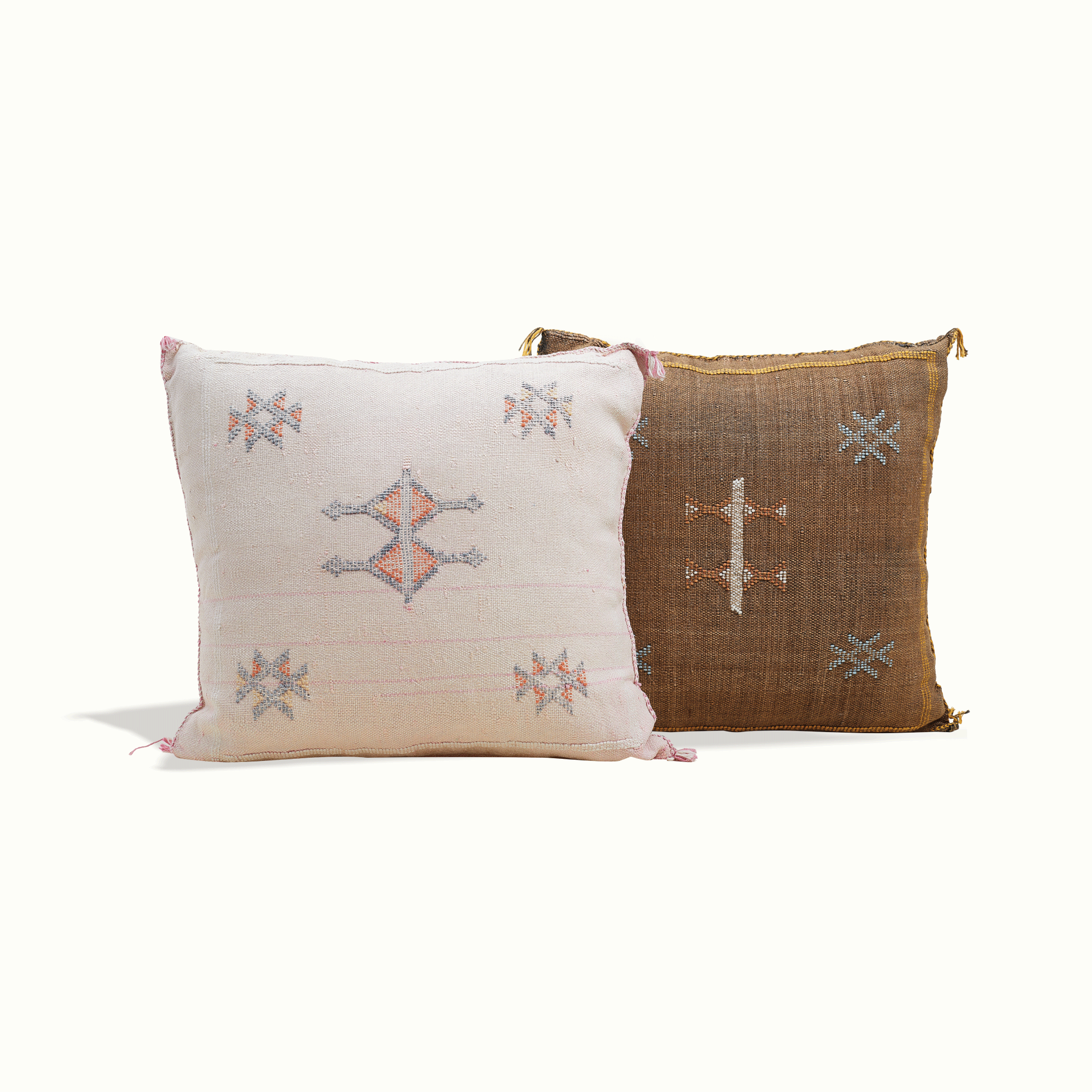 Moroccan Cactus Silk Pillow Square Handcrafted for Hotel Ynez by Nomada Deco
