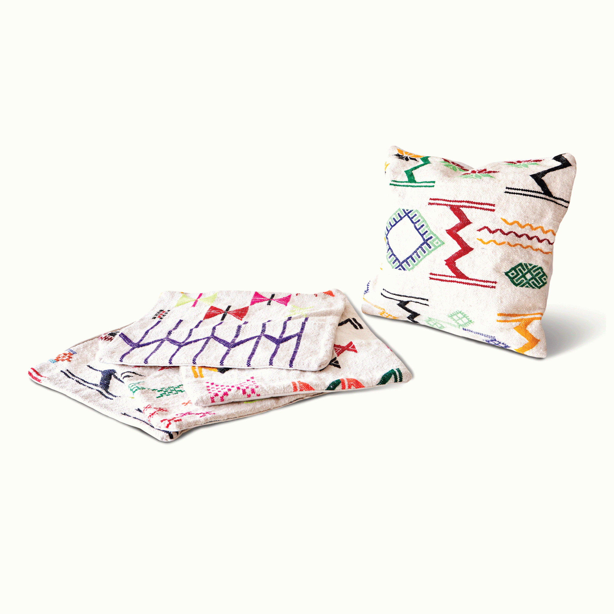 Multi-Colored Moroccan Pillow Cover Square for Skyview by Nomada Deco