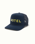 Navy MOTEL Trucker Hat by Nomada Deco