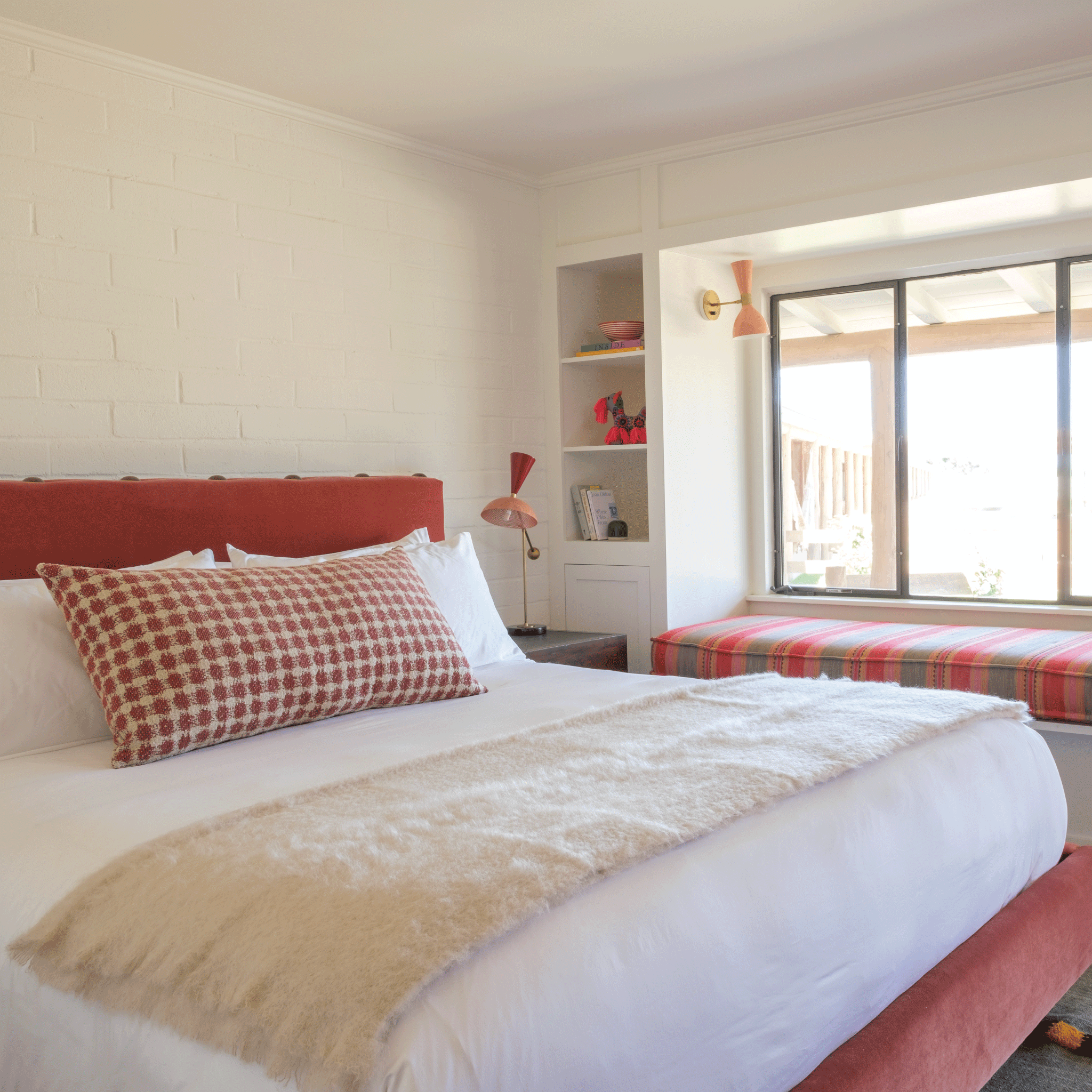 Brass Stud Velvet Bed