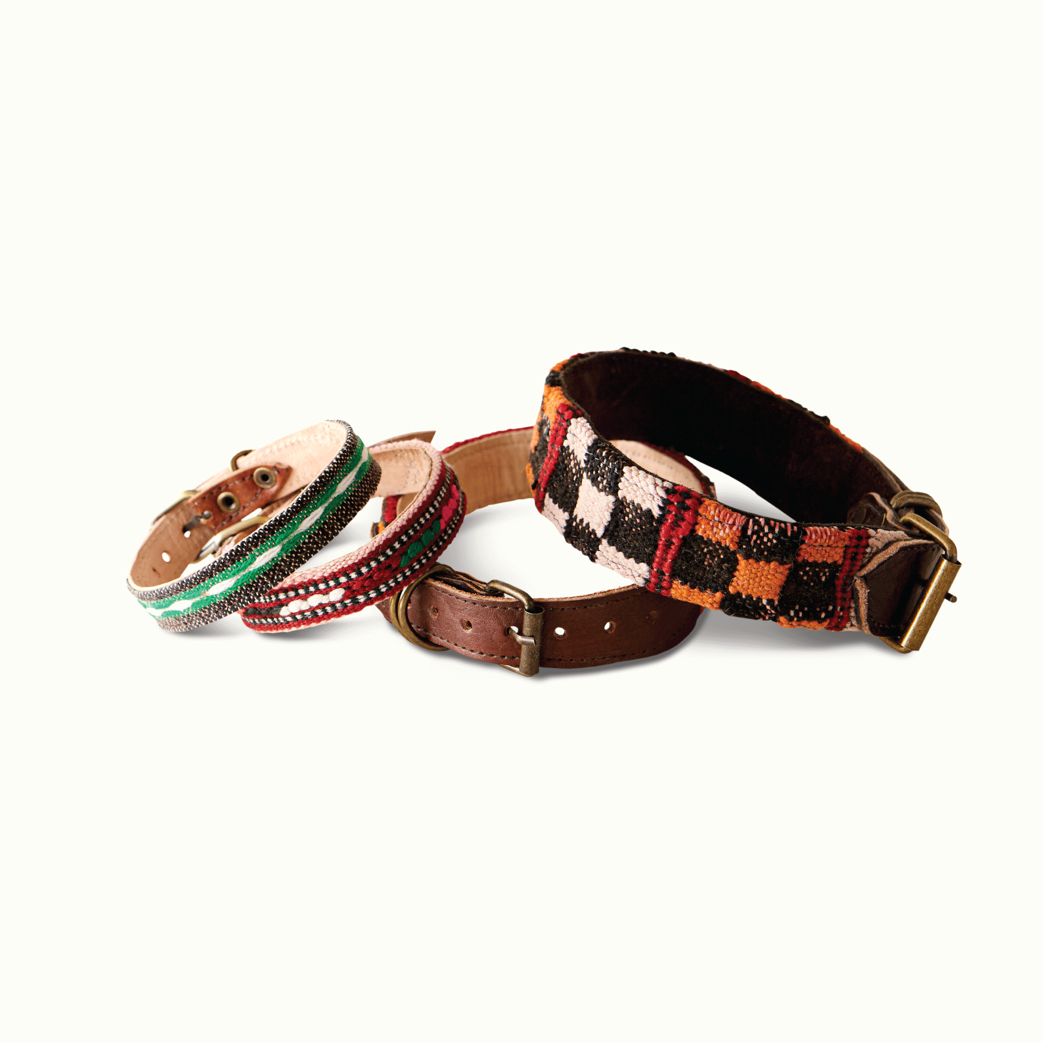 Marrakech Dog Collar Large Handmade Woven Leather for Skyview Los Alamos by Nomada Deco