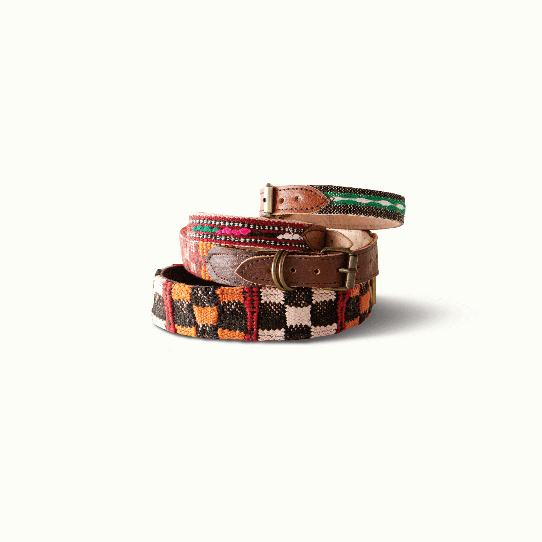 Marrakech Dog Collar Large Handmade Woven Leather for Skyview Los Alamos by Nomada Deco