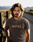 River Lodge MOTEL Tee Brown Nomada Signature for River Lodge Paso Robles  by Nomada Deco